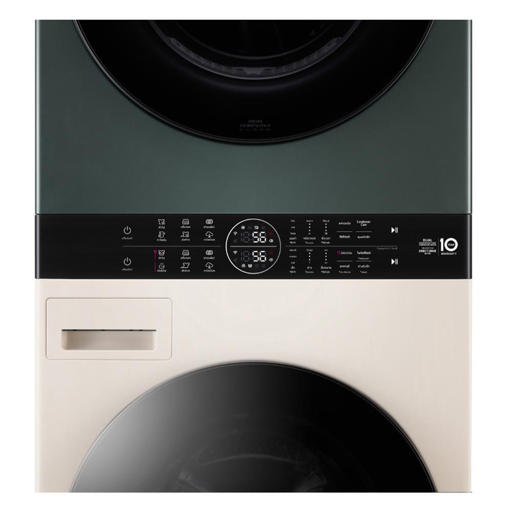 ตู้ซักผ้าและอบผ้า LG WT2116SHEG 21/16 กก. 1000RPM HEAT PUMP อินเวอร์เตอร์ สีเขียวเบจ