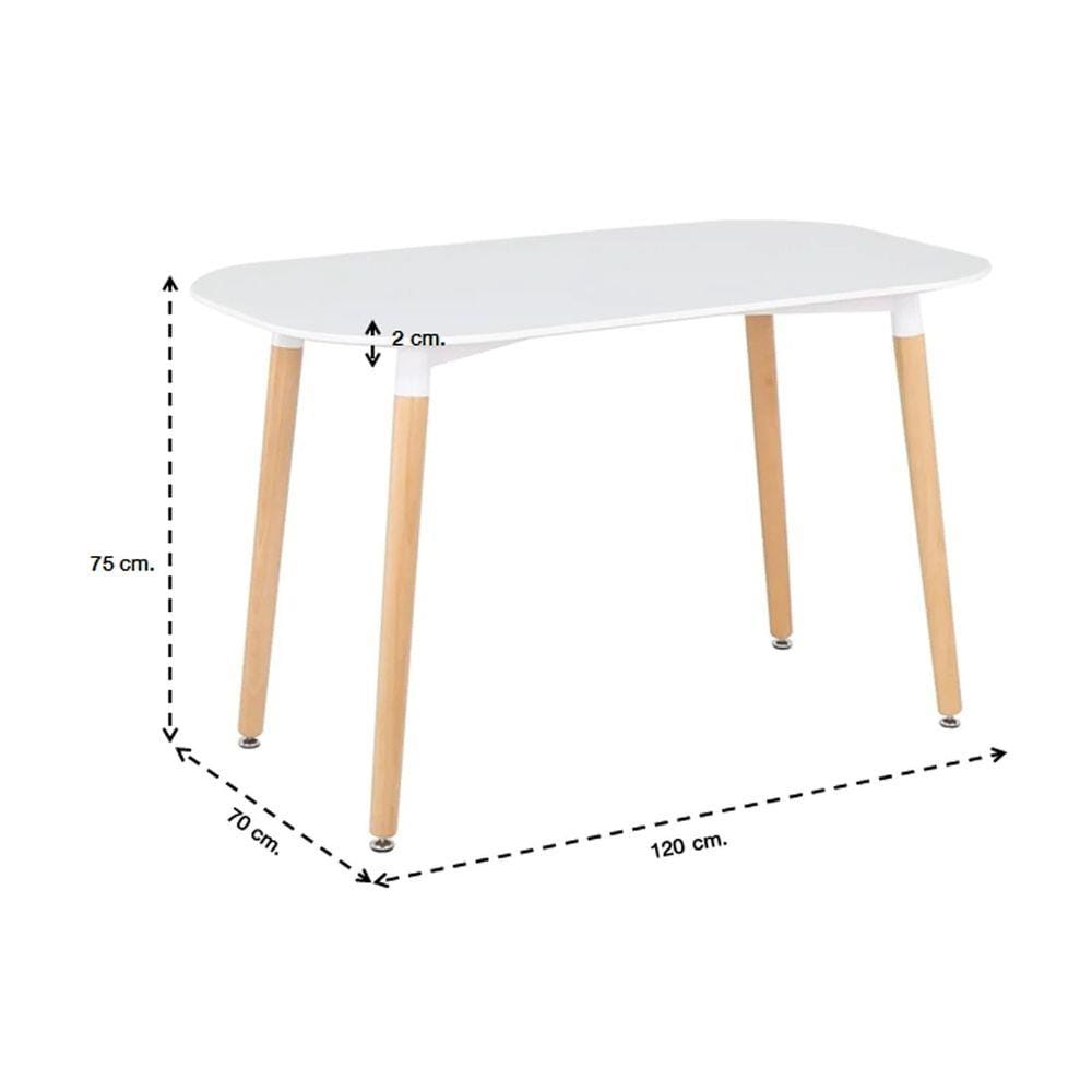 โต๊ะทานข้าว SB FURNITURE LASTA A120 สีขาว