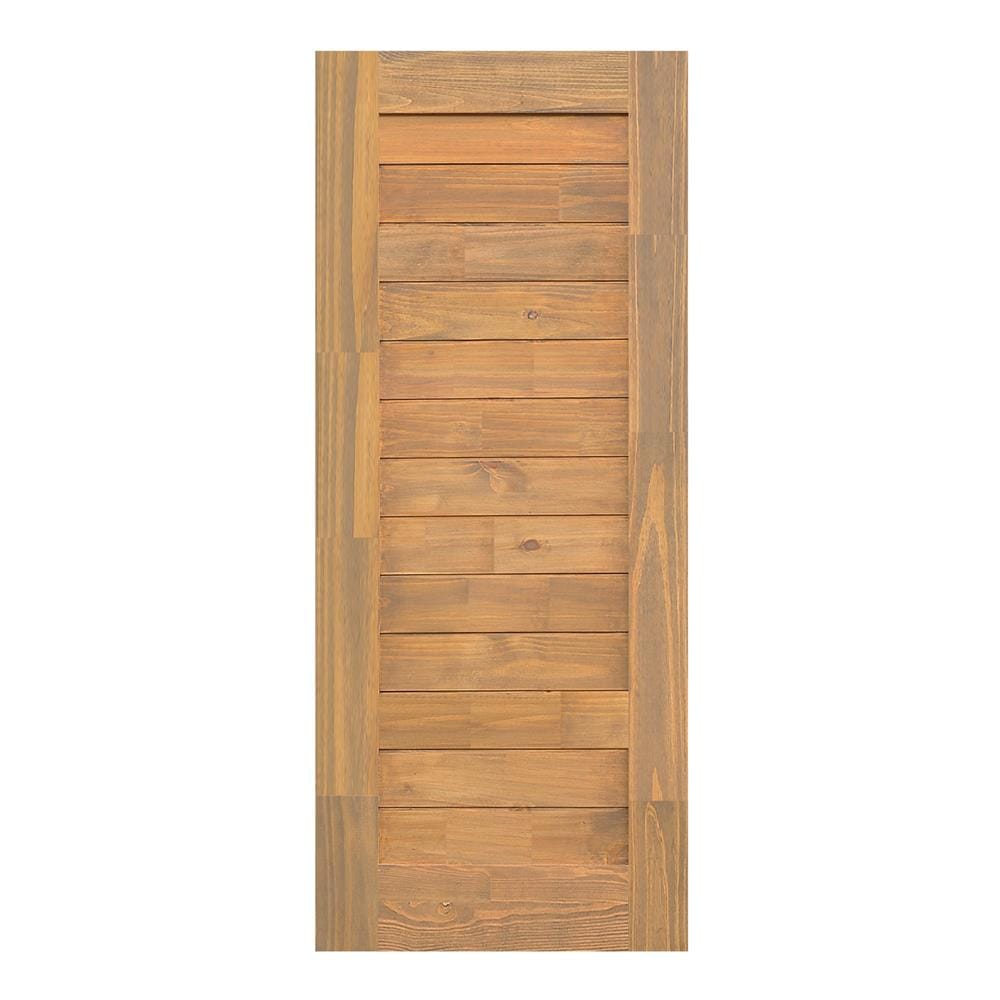 ประตูไม้สนนิวซีแลนด์ D2D ECO PINE-EZERO 29BJ 80X200 ซม. สี BURNT ASH ไม่เจาะลูกบิด