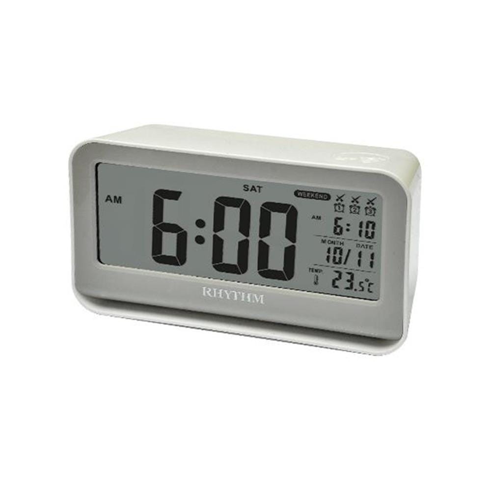 นาฬิกาดิจิทัล LED RHYTHM LCT097NR03 3X5.5 นิ้ว สีขาว