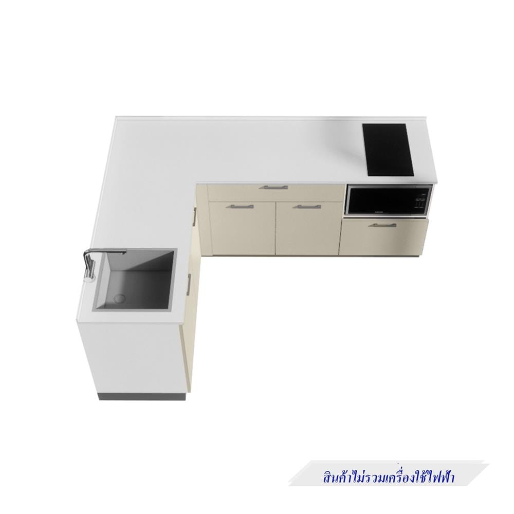 ครัวไม้สำเร็จ STARMARK CONTEBASE L220L ท็อปขาว