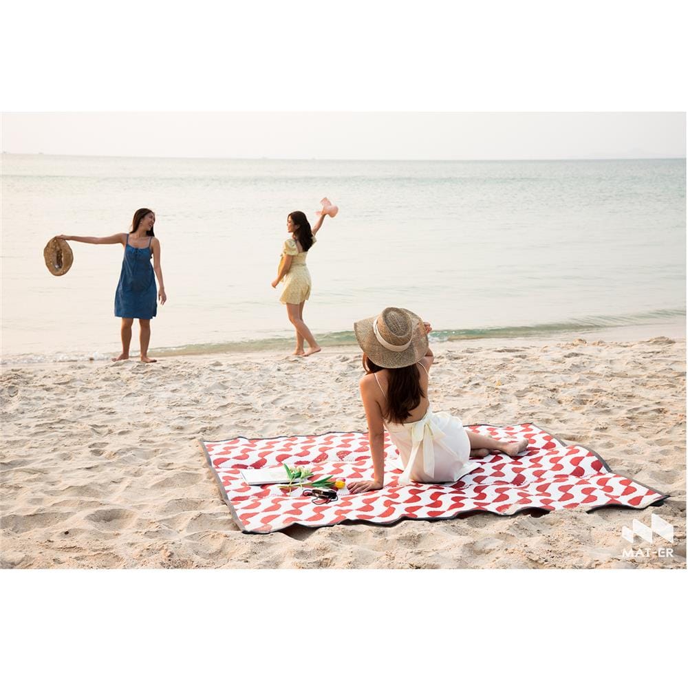 เสื่อพกพา MAT-ER WAVE 150X200 ซม. สีแดง/ขาว