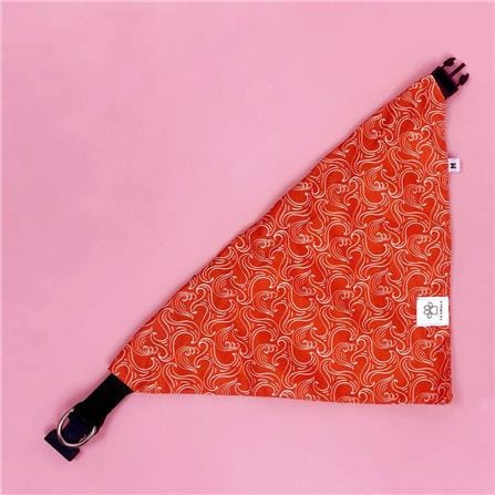 ผ้าพันคอสัตว์เลี้ยง CLAWSET ลายคลื่นญี่ปุ่น ไซซ์ S สีแดง_2