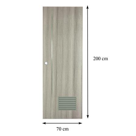 ประตูห้องน้ำ UPVC AZLE BN-01 เกล็ดล่าง 70X200 ซม. สีครีม ลายไม้ เจาะลูกบิด_6