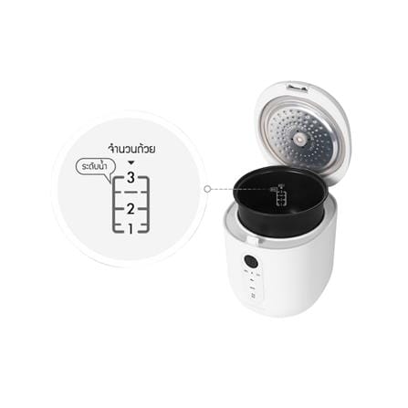 หม้อหุงข้าว DIGITAL JENNIFEROOM JRTH-R0810WH 0.8 ลิตร สีขาว_1