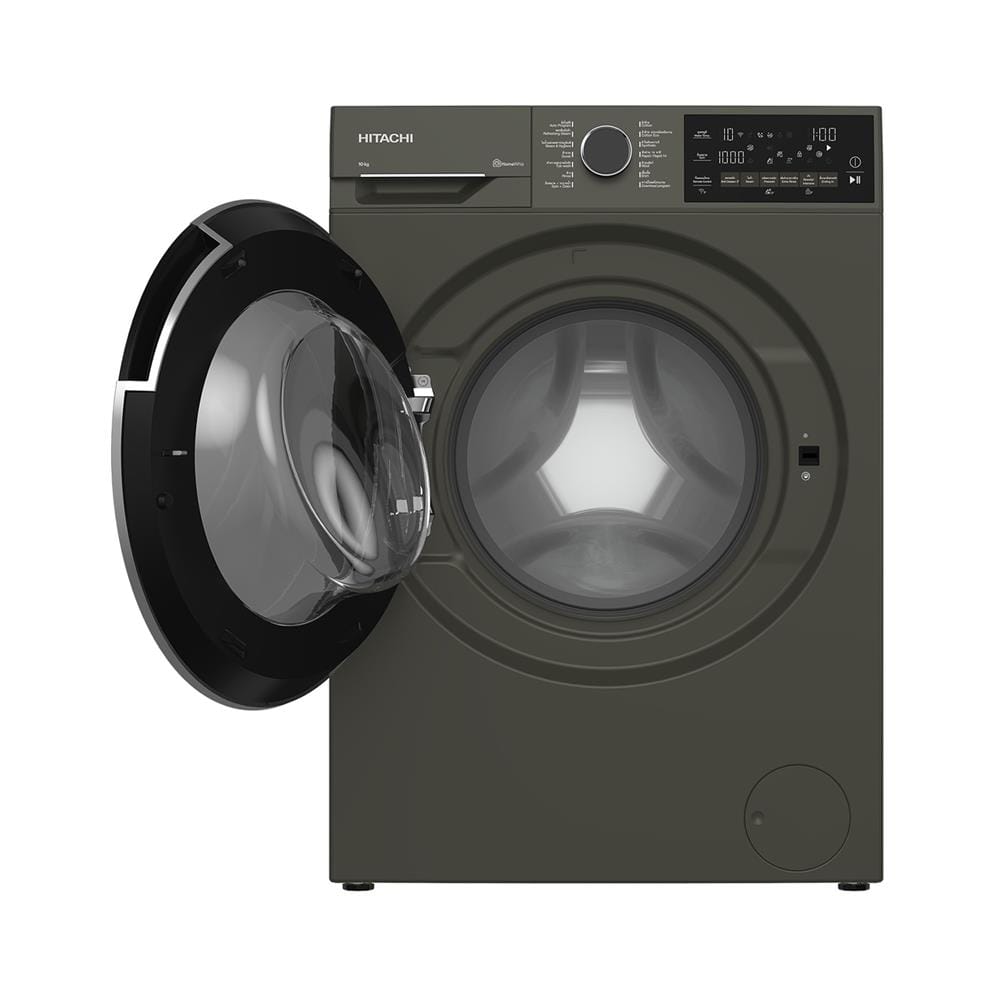 เครื่องซักผ้าฝาหน้า HITACHI BD100XFVEADM 10 กก. 1400RPM อินเวอร์เตอร์ สีเทา