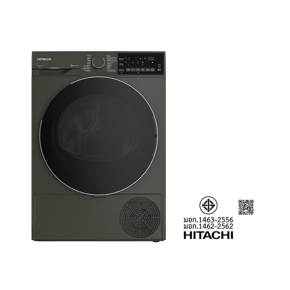 เครื่องซักผ้าฝาหน้า HITACHI BD100XFVEADM 10 กก. 1400RPM อินเวอร์เตอร์ สีเทา