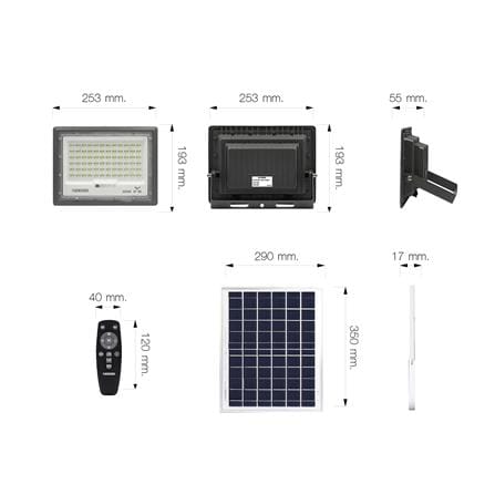 ไฟสปอตไลท์ SOLAR NAGAS BRIGHT 200 วัตต์ DAYLIGHT สีเทา_9