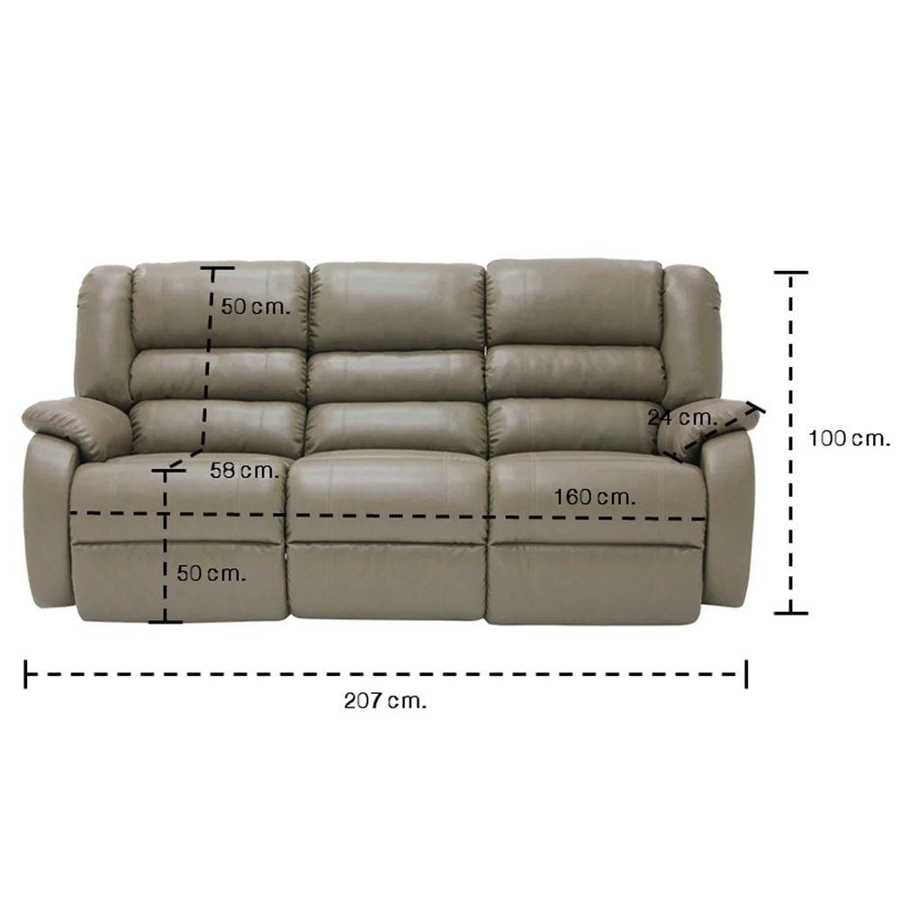 RECLINER 3 ที่นั่ง KONCEPT PICO สีน้ำตาลอ่อน