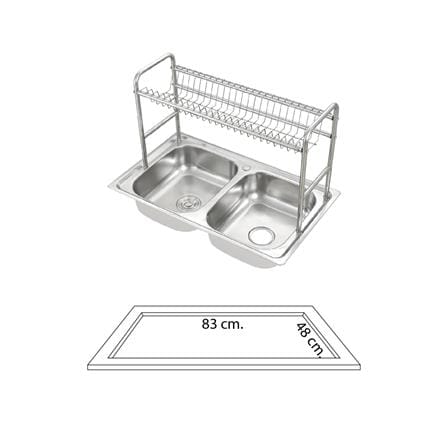 ซิงค์ฝัง 2 หลุม DYNA HOME DH-8550-B1 เงิน_5