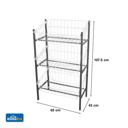 ชั้นวางของ 3 ชั้น ME LIVING SUPER 42X63X107.5 ซม. สีเทา_4