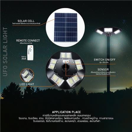 ไฟสนาม SOLAR LUMIRA LSC-500W 5000 วัตต์ DAYLIGHT สีดำ_3