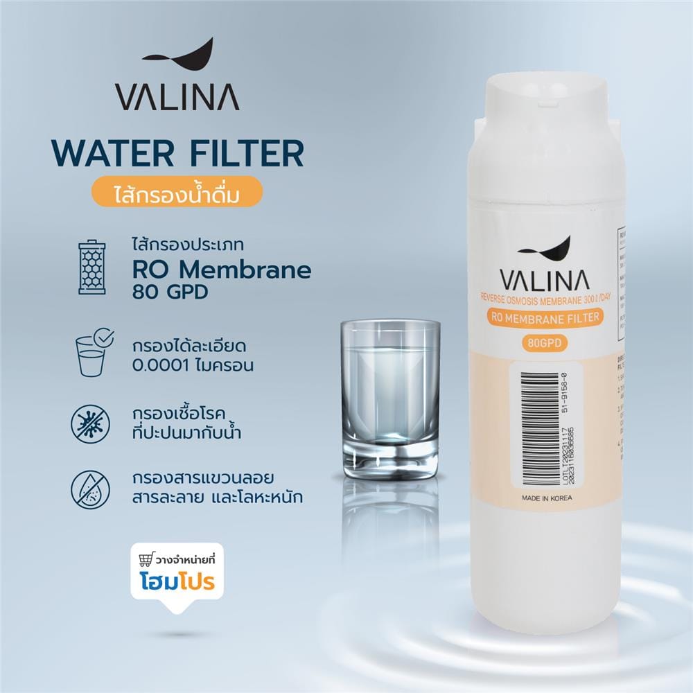 ไส้กรองน้ำดื่ม VALINA RO MEMBRANE (NO.2)