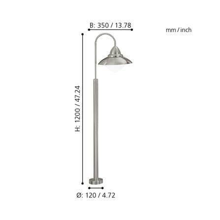 ไฟทางเดิน EGLO MODERN SIDNEY 83969 สีเงิน_2