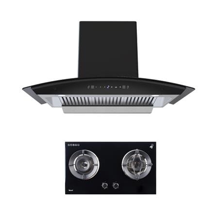 เตาฝัง+เครื่องดูดควัน TECNOSTAR SET HD 90MA/B+HB207846