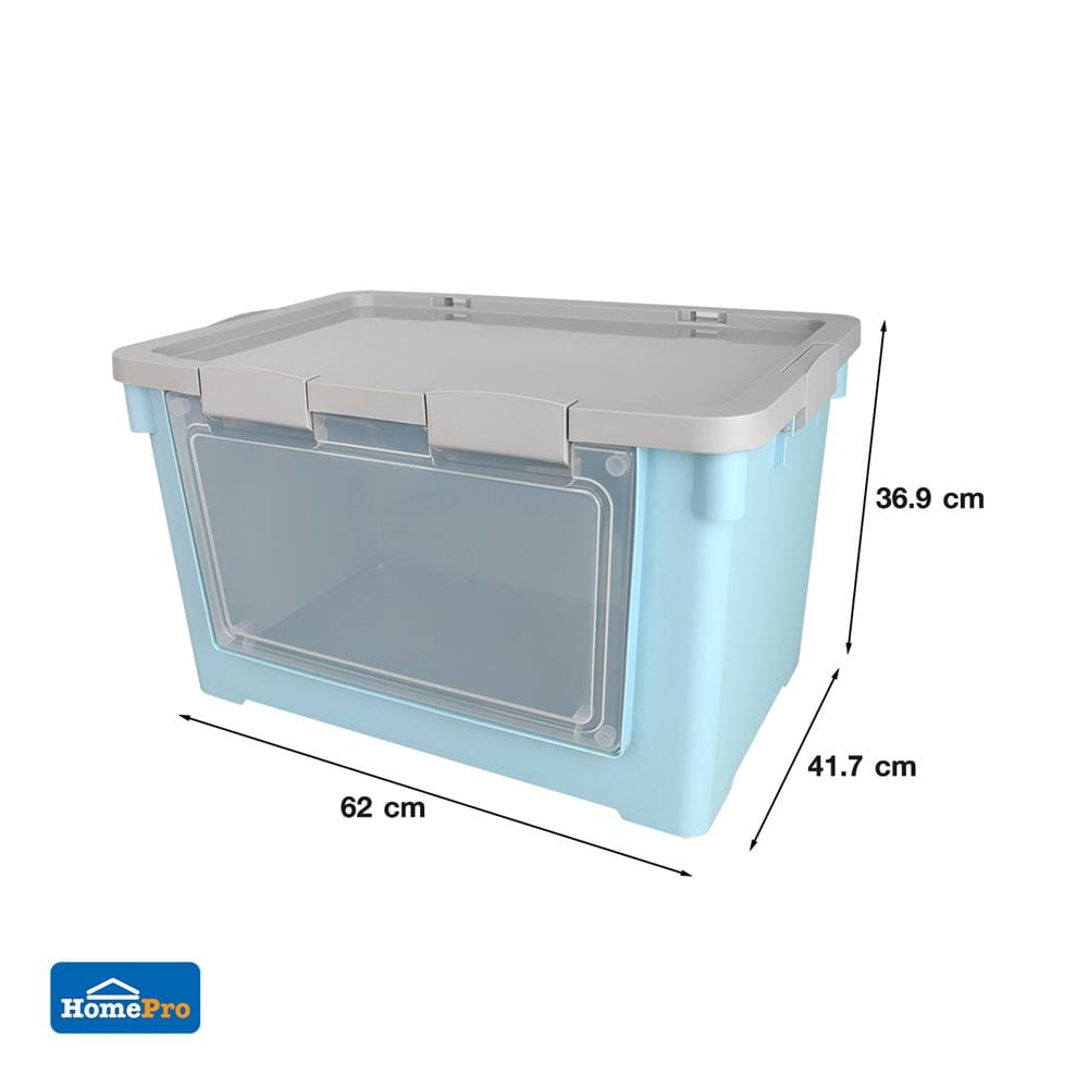 กล่องเก็บของฝาหน้า STACKO VIVE 62X41.7X36.9 ซม. สีฟ้า