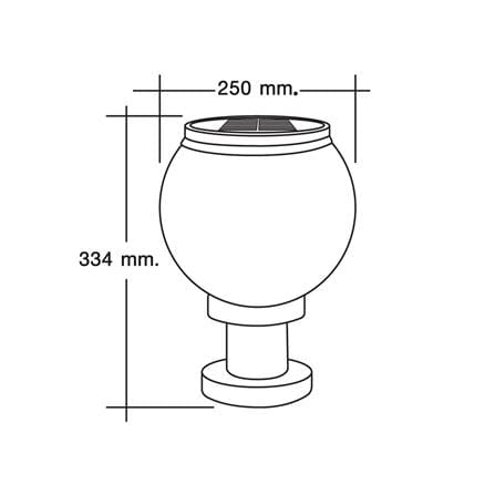 ไฟหัวเสา SOLAR HI-TEK HFSPR0250P 3 วัตต์ DAYLIGHT/WARM WHITE_4