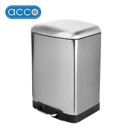 ถังขยะเหยียบเหลี่ยม ACCO GENTLE CLOSE 12 ลิตร สีเงิน_1