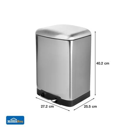 ถังขยะเหยียบเหลี่ยม ACCO GENTLE CLOSE 12 ลิตร สีเงิน_10