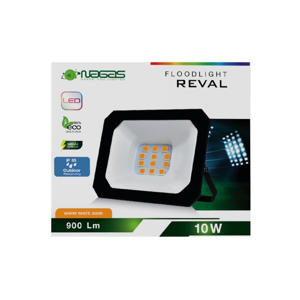 สปอตไลท์ภายนอก LED NAGAS REVAL 10 วัตต์ WARM WHITE