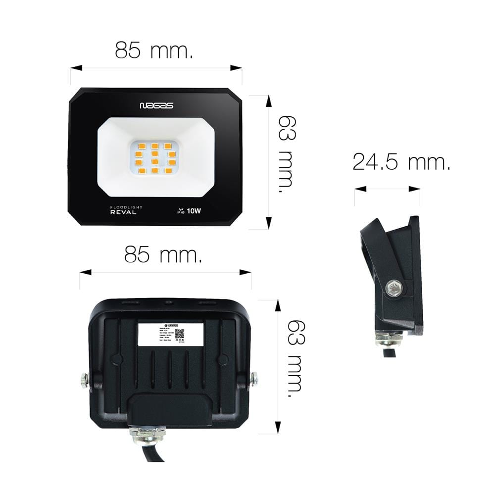สปอตไลท์ภายนอก LED NAGAS REVAL 10 วัตต์ WARM WHITE