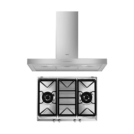 เตาฝัง+เครื่องดูดควัน SMEG SRV572XG+KBT900XE_0