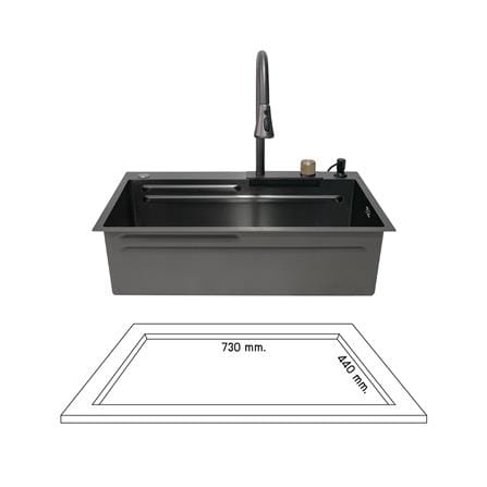 ซิงค์ฝัง 1 หลุม DYNA HOME DH-7546-TS-BK ดำ_6