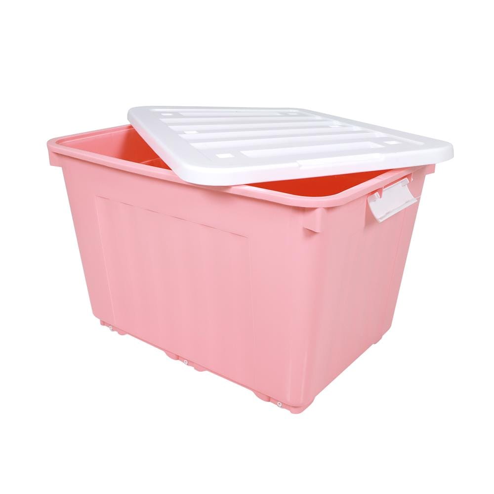 กล่องเก็บของล้อเลื่อน STACKO 70X51X46 ซม. 110 ลิตร สีชมพู
