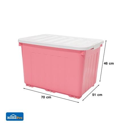 กล่องเก็บของล้อเลื่อน STACKO 70X51X46 ซม. 110 ลิตร สีชมพู_8