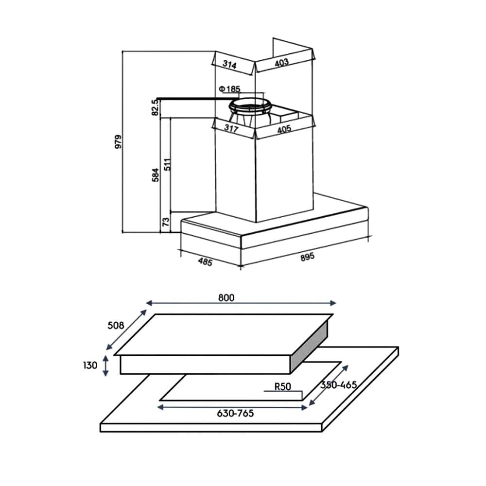 เตาฝัง+เครื่องดูดควัน ELECTROLUX EHG8260GE ECC9310S