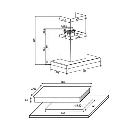 เตาฝัง+เครื่องดูดควัน ELECTROLUX EHG7230BE+ECC9310S_3