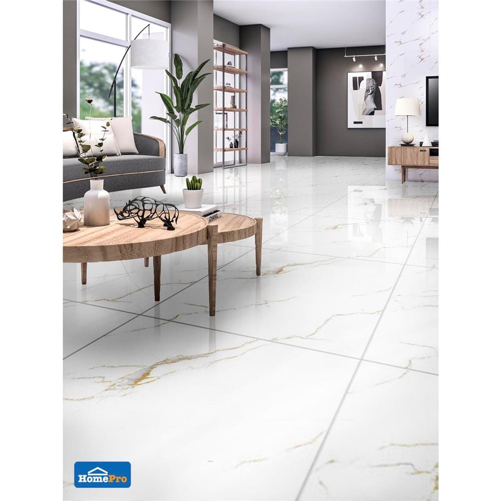 กระเบื้องพื้นพอร์ซเลน 80x80 ซม. TARA โซริน ไวท์ A 1.92M2