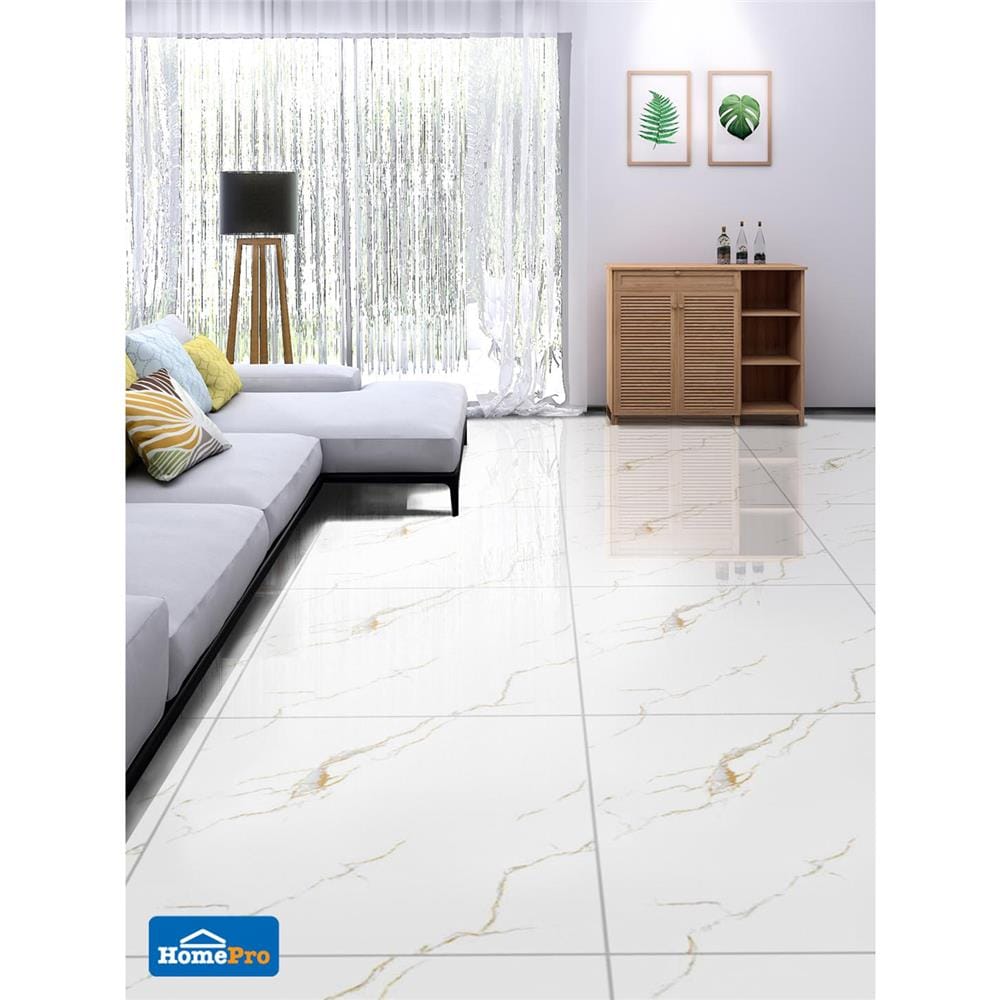 กระเบื้องพื้นพอร์ซเลน 80x80 ซม. TARA โซริน ไวท์ A 1.92M2