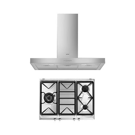 เตาฝัง+เครื่องดูดควัน SMEG SRV573XG+KBT900XE