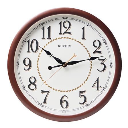 นาฬิกาแขวน RHYTHM CMG612NR06 15.5 นิ้ว สีน้ำตาลเข้ม