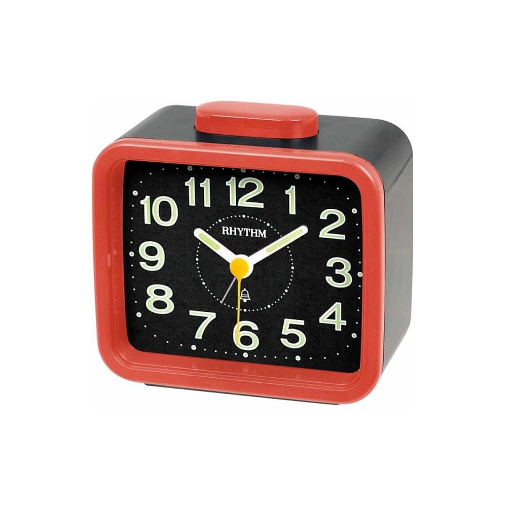 นาฬิกาตั้งโต๊ะพลาสติก RHYTHM CRA637WR01 3X4 นิ้ว สีแดง
