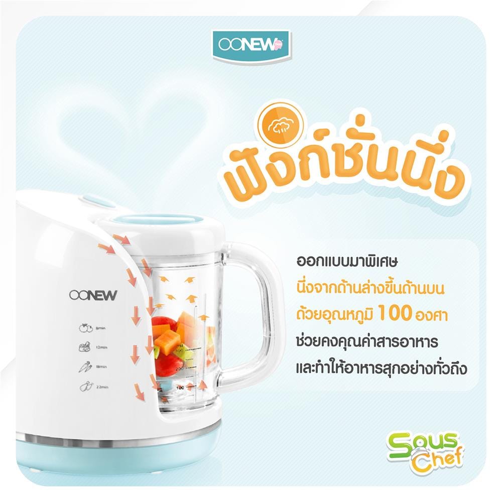 เครื่องนึ่งและปั่นอาหาร OONEW NEW-444B_4