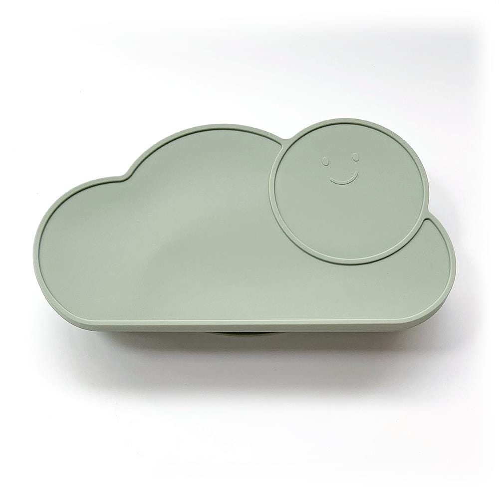 ก้อนเมฆ เขียว จานก้นดูดซิลิโคนใส่อาหารเด็ก แกรนด์มัม Cloud Plat _1