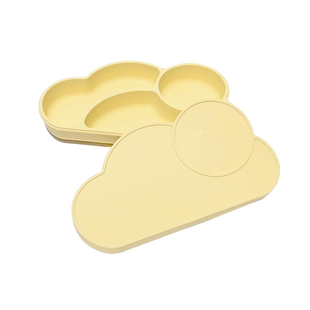 ก้อนเมฆ เหลือง จานก้นดูดซิลิโคนใส่อาหารเด็ก แกรนด์มัม Cloud Plat_0