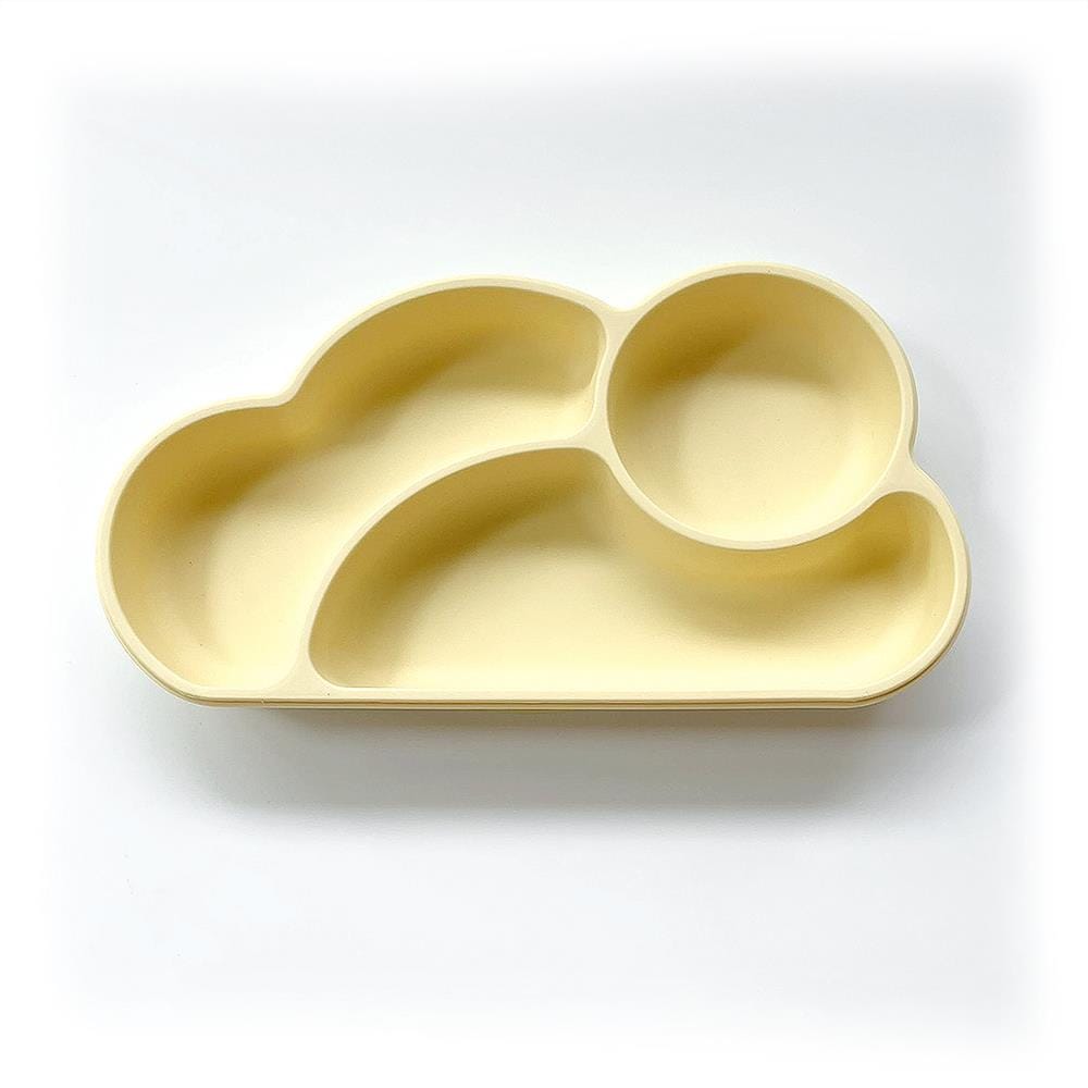 ก้อนเมฆ เหลือง จานก้นดูดซิลิโคนใส่อาหารเด็ก แกรนด์มัม Cloud Plat_2
