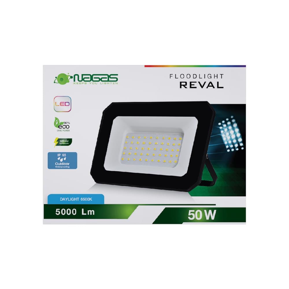 สปอตไลท์ภายนอก LED NAGAS REVAL 50 วัตต์ DAYLIGHT สีดำ