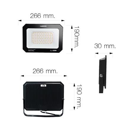สปอตไลท์ภายนอก LED NAGAS REVAL 100 วัตต์ WARM WHITE สีดำ_6