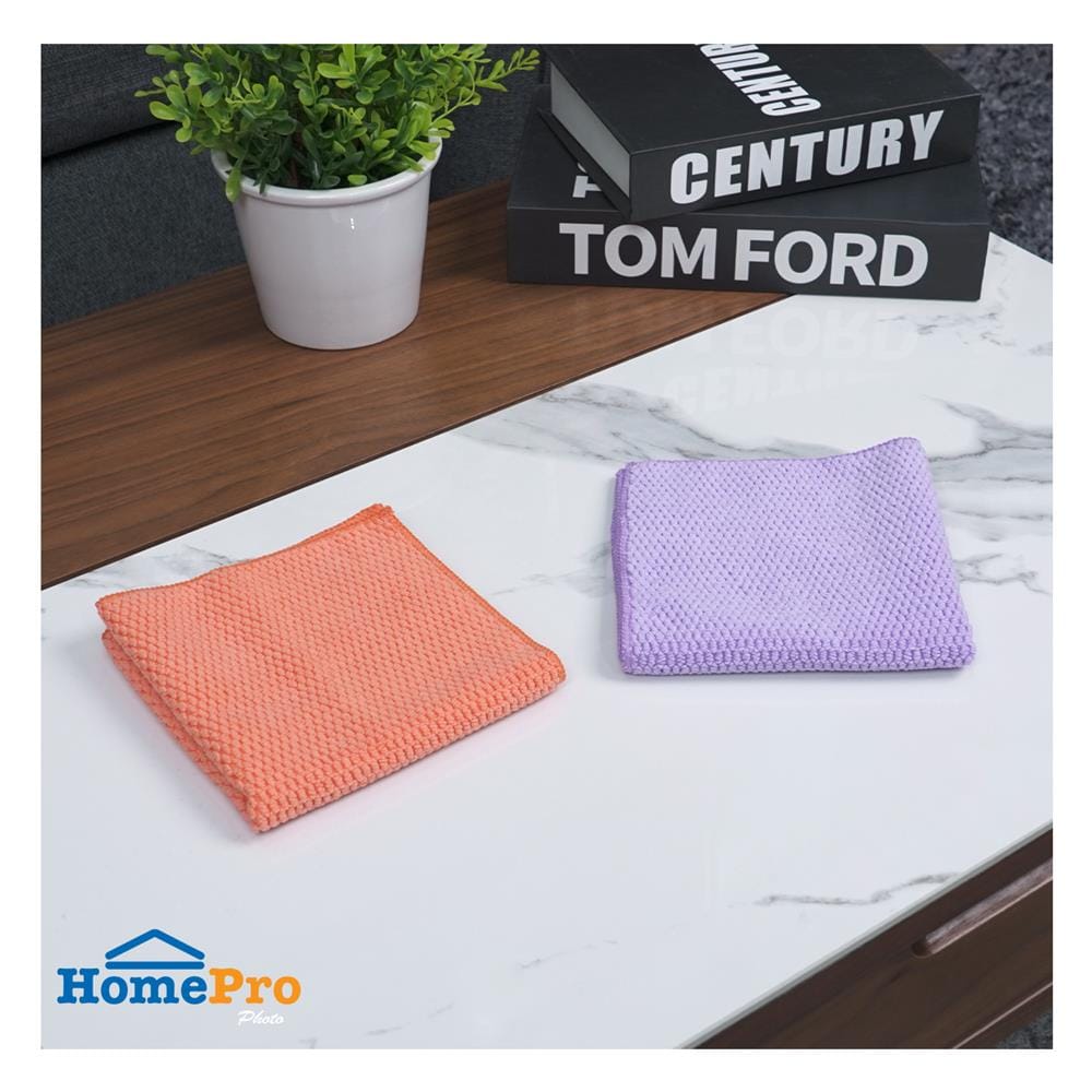 ผ้าทำความสะอาดอเนกประสงค์ ACCO 30X30 ซม. แพ็ก 2 ชิ้น สีส้ม/ม่วง