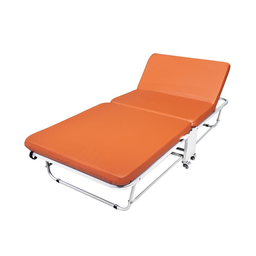 เตียงพับพร้อม TOPPER THAIBULL EZ-010 2107 PU สีส้ม
