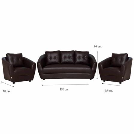 ชุดโซฟา 5 ที่นั่ง AS FURNITURE ROOF LBWD40 PVC สีน้ำตาลเข้ม_8