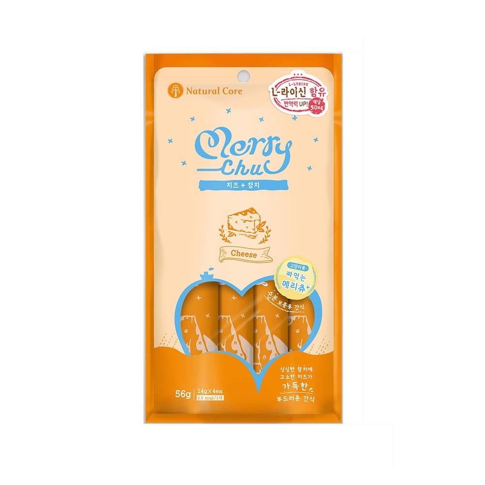 ขนมแมวเลีย NATURAL CORE MERRY TUNA AND CHEESE 56 ก. (แพ็ก 4 ชิ้น)
