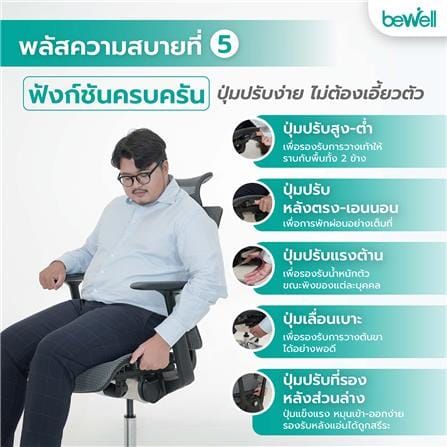 เก้าอี้สุขภาพ BEWELL ENFOLD PLUS สีดำ_8