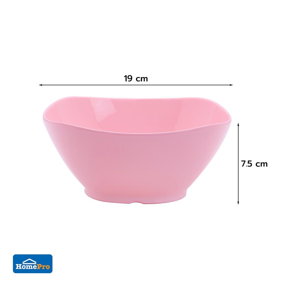 ชามเมลามีนเหลี่ยม 7.5 นิ้ว KECH NEW WAVE สีชมพู