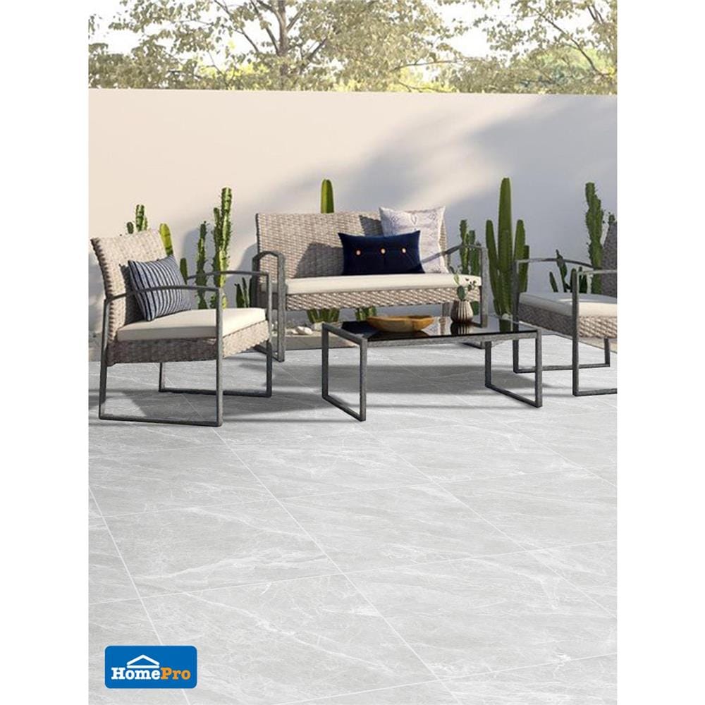 กระเบื้องพื้นพอร์ซเลน 60x60 ซม. TARA เครบี เทาอ่อน A 1.44