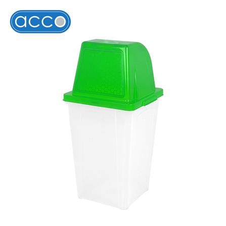 ถังขยะเหลี่ยม ฝาสวิง ACCO 60 ลิตร สีเขียวใส